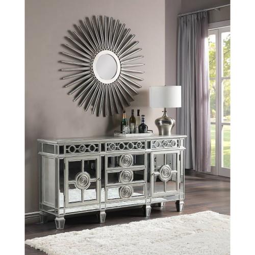 Varian - 36" Server - Mirrored & Antique Platinum