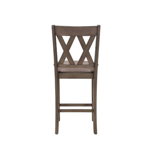 Scarlett - Counter Height Chair (Set of 2) - Brown Fabric & Walnut