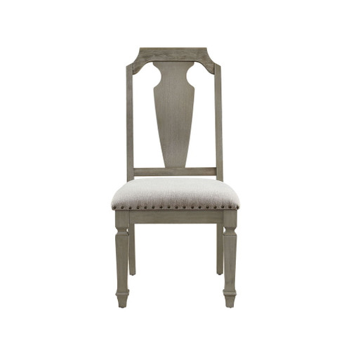 Zumala - Side Chair (Set of 2) - Beige Linen & Weathered Oak Finish