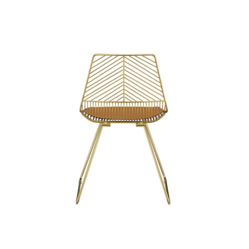 Faina - Side Chair (Set of 2) - Whiskey PU & Gold