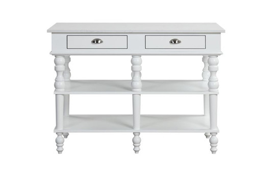 Rorratt - Kitchen Island - Marble Top & White