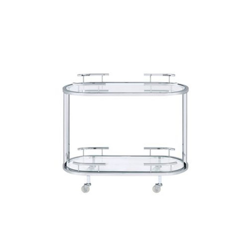 Piffo - Serving Cart Set - Clear Glass & Chrome