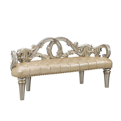 Danae - Bench - Champagne Synthetic Leather & Gold Danae - Bench - Champagne Synthetic Leather & Gold