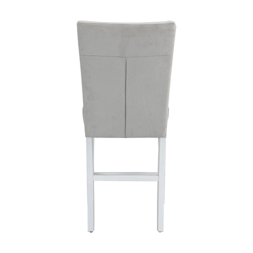 Elizaveta - Counter Height Chair (Set of 2) - Gray Velvet &White High Gloss