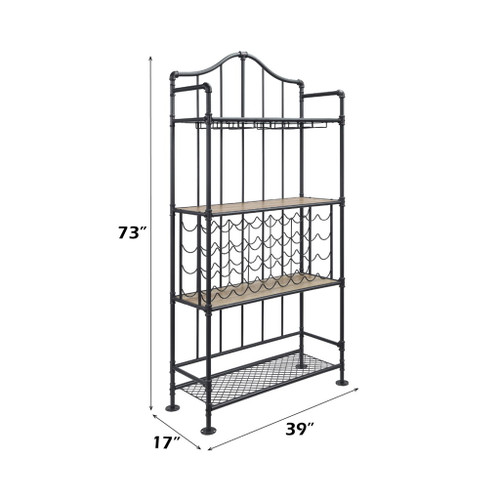 Edina - Wine Rack - Oak & Sandy Black