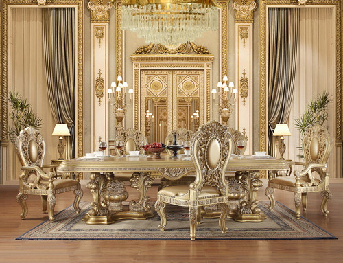 Seville - Dining Table With Pedestal Base - Gold