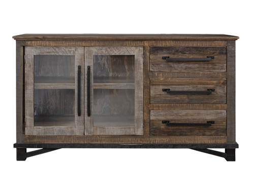 Loft Brown - 60” Buffet With 3 Drawer / 2 Doors - Two Tone Gray / Brown