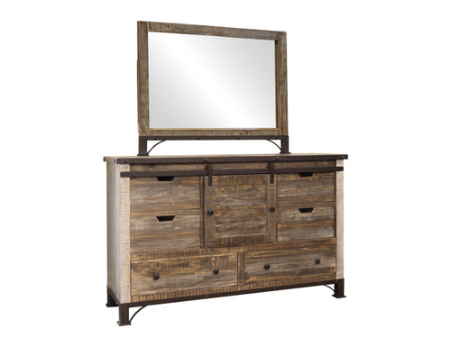 Antique - Dresser With 6 Drawer / 1 Door - Multicolor