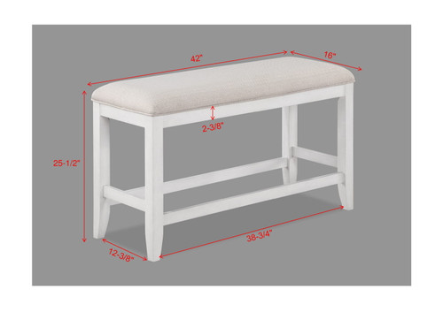 Wendy - Counter Height Bench - Gray