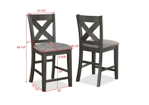 Rufus - Counter Height Chair (Set of 2) - Gray