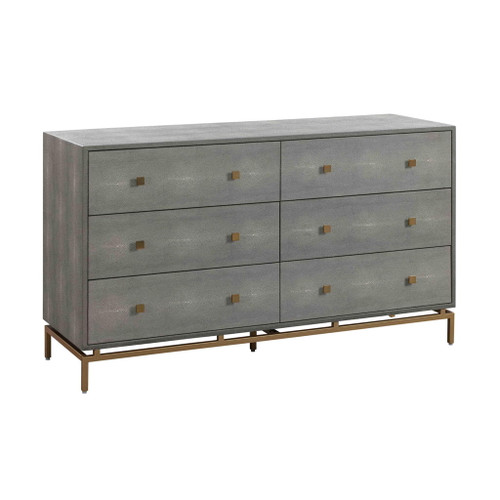Pesce - Shagreen 6 Drawer Dresser - Gray Pesce - Shagreen 6 Drawer Dresser - Gray