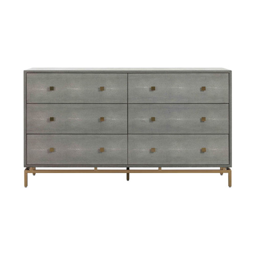 Pesce - Shagreen 6 Drawer Dresser - Gray