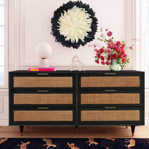 Sierra Noir - 6 Drawer Dresser - Black