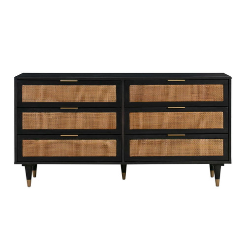 Sierra Noir - 6 Drawer Dresser - Black