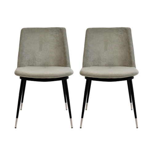 Evora - Velvet Chair With Gold Legs (Set of 2)