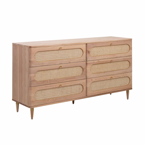 Carmen - 6 Drawer Dresser - Cane Carmen - 6 Drawer Dresser - Cane