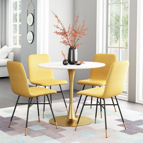 Opus - Dining Table - White & Gold