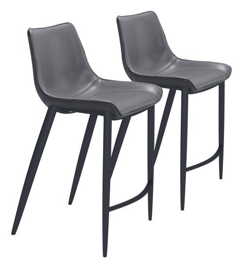 Magnus - Counter Chair (Set of 2) - Dark Gray / Black