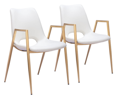 Desi - Dining Chair With Gold Legs (Set of 2)