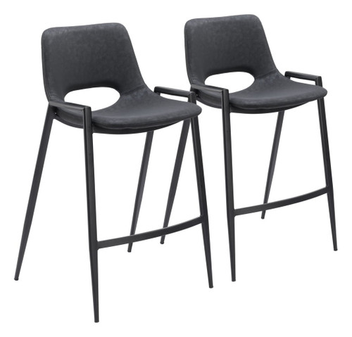 Desi - Counter Chair With Black Legs (Set of 2)