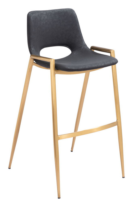 Desi - Barstool Chair With Gold Base (Set of 2)