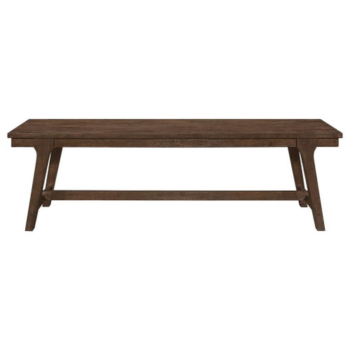 Reynolds - Rectangular Trestle Base Dining Bench - Brown Oak