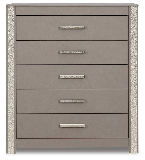 Surancha - Gray - Five Drawer Wide Chest