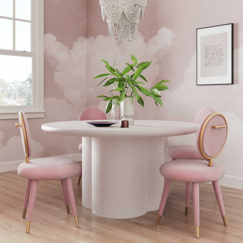 Elika - Faux Plaster Round Dining Table
