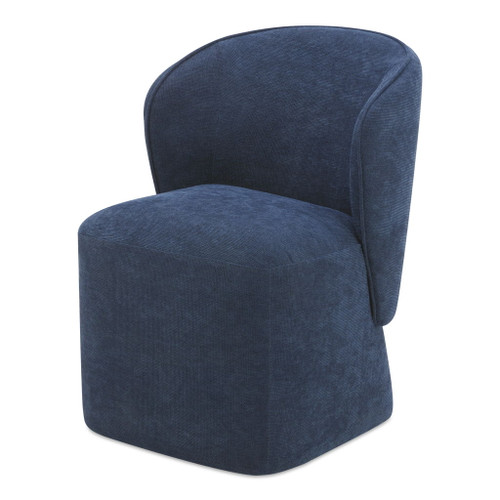 Larson - Performance Fabric Rolling Dining Chair - Helio Midnight