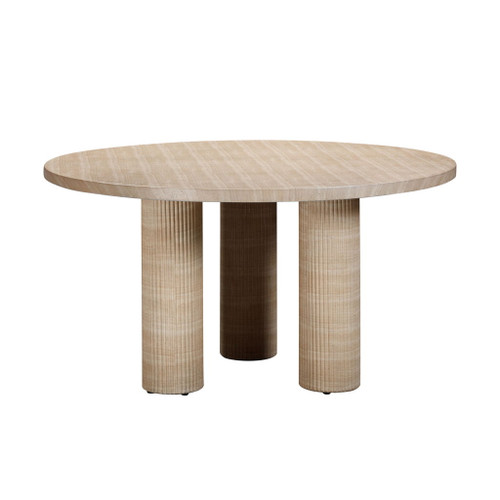 Patti - Textured Indoor / Outdoor Round Dining Table - Travertine