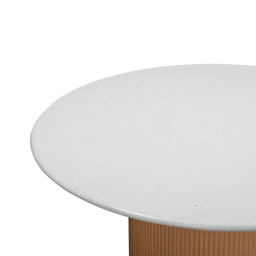 Rose - Faux Terrazzo Indoor / Outdoor Round Concrete Dining Table - Terracotta / White