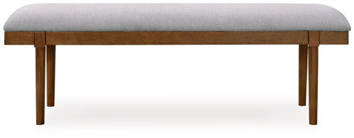 Lyncott - Gray / Brown - Large Upholstered Dining Room Bench