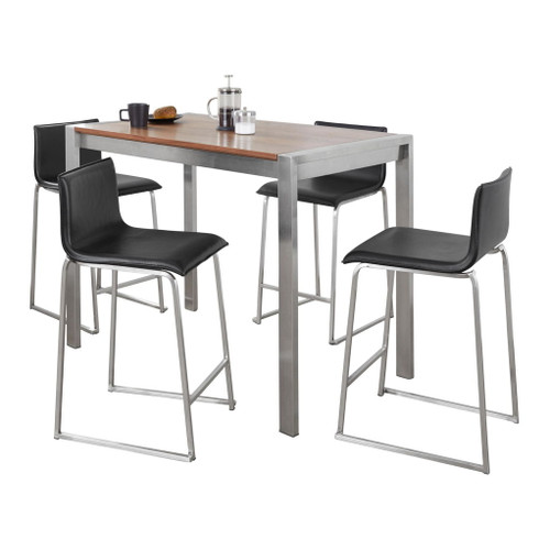 Fuji-mara - Upholstered Counter Height 5 Piece Dining Set