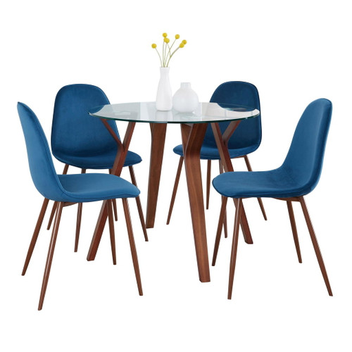 Folia - Round Pebble 5 Piece Dining Set