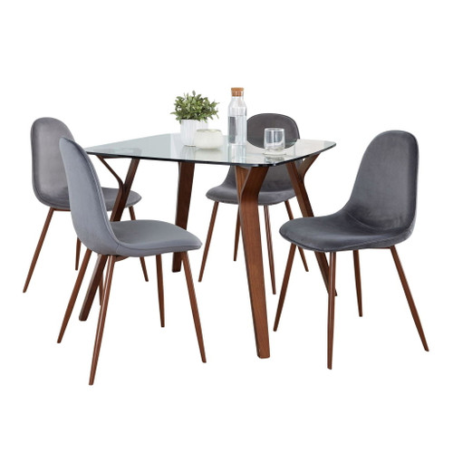 Folia - Square Pebble 5 Piece Dining Set