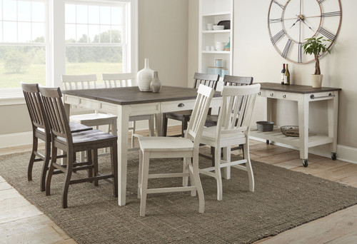 Cayla - Counter 7 Piece Dining Set - White
