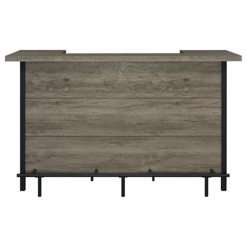 Bellemore - Bar Unit With Footrest - Gray Driftwood And Black