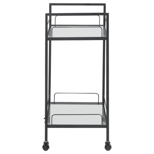 Curltis - Serving Cart With Glass Shelves - Clear And Black