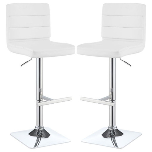 Bianca - Square Upholstered Adjustable Bar Stools (Set of 2)