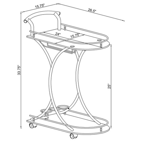 Elfman - 2-shelve Serving Cart