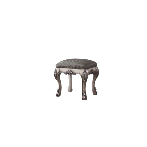 Dresden - Vanity Stool - Vintage Bone White & Synthetic Leather Dresden - Vanity Stool - Vintage Bone White & Synthetic Leather