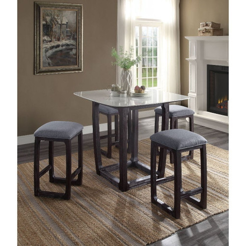 Razo - Counter Height Stool - Fabric & Weathered Espresso Razo - Counter Height Stool - Fabric & Weathered Espresso