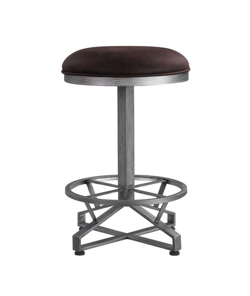 Evangeline - Counter Height Stool (Set of 2) - Rustic Brown Fabric & Black Evangeline - Counter Height Stool (Set of 2) - Rustic Brown Fabric & Black