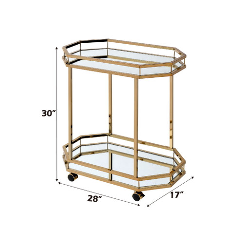 Lacole - Serving Cart - Mirrored & Champagne