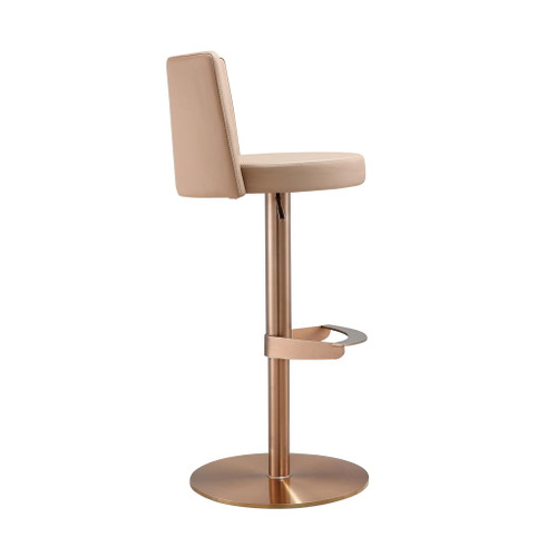 Loosha - Adjustable Stool - Cafe Au Lait And Rose Gold