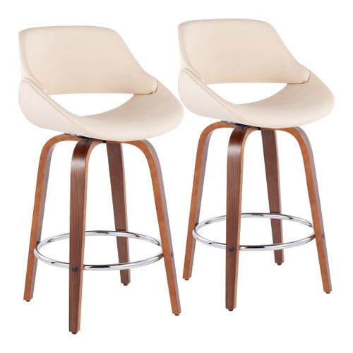 Fabrico - Fixed-Height Counter Stool - Round Footrest (Set of 2)
