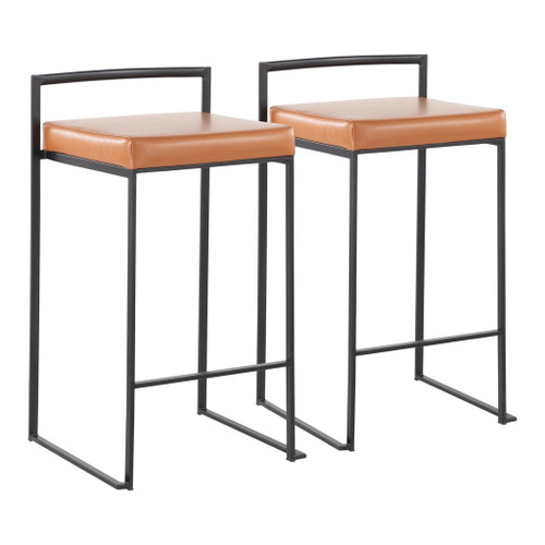 Fuji - Stackable Counter Stool With Cushion (Set of 2)