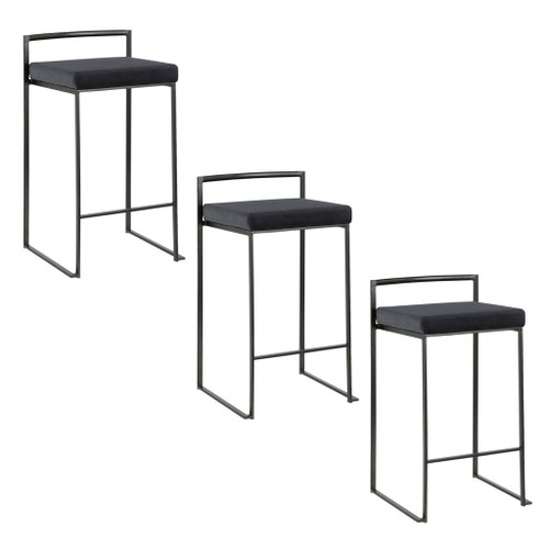 Fuji - Stackable Counter Stool With Cushion (Set of 2)