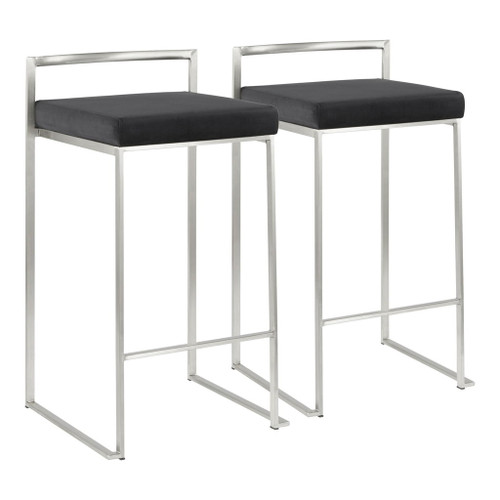 Fuji - Counter Stool Steel With Cushion (Set of 2)