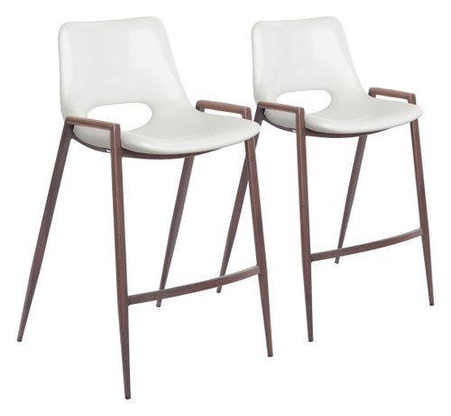 Desi - Counter Stool With Walnut Legs (Set of 2)